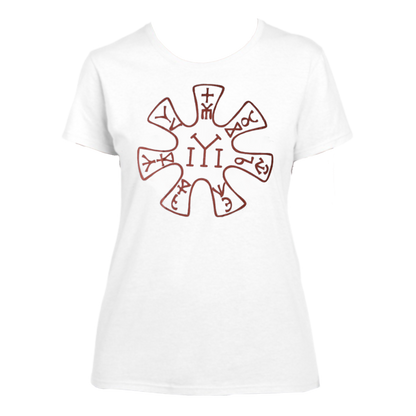 WHITE WOMEN'S T-SHIRT BG 100% COTTON, PRINT A4