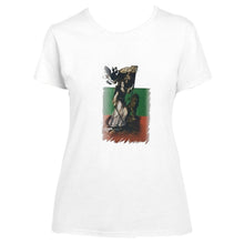 Load image into Gallery viewer, WHITE WOMEN&#39;S T-SHIRT BG 100% COTTON, PRINT A4
